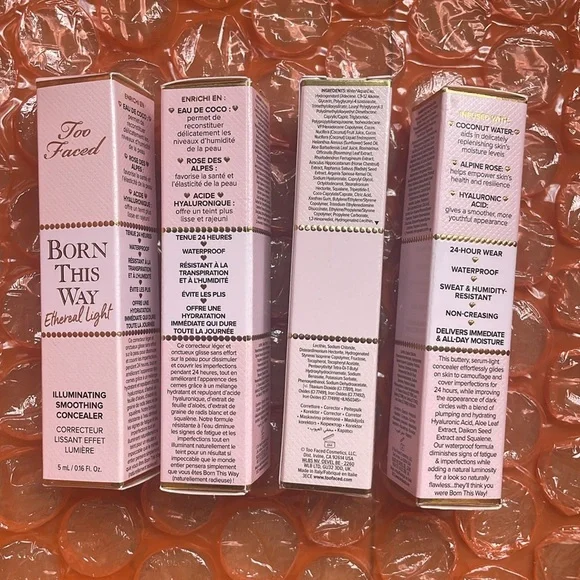 •Lot of 4• NIB Too Faced Born This Way Ethereal Light Concealer, Shade Honeybun - Picture 3 of 9